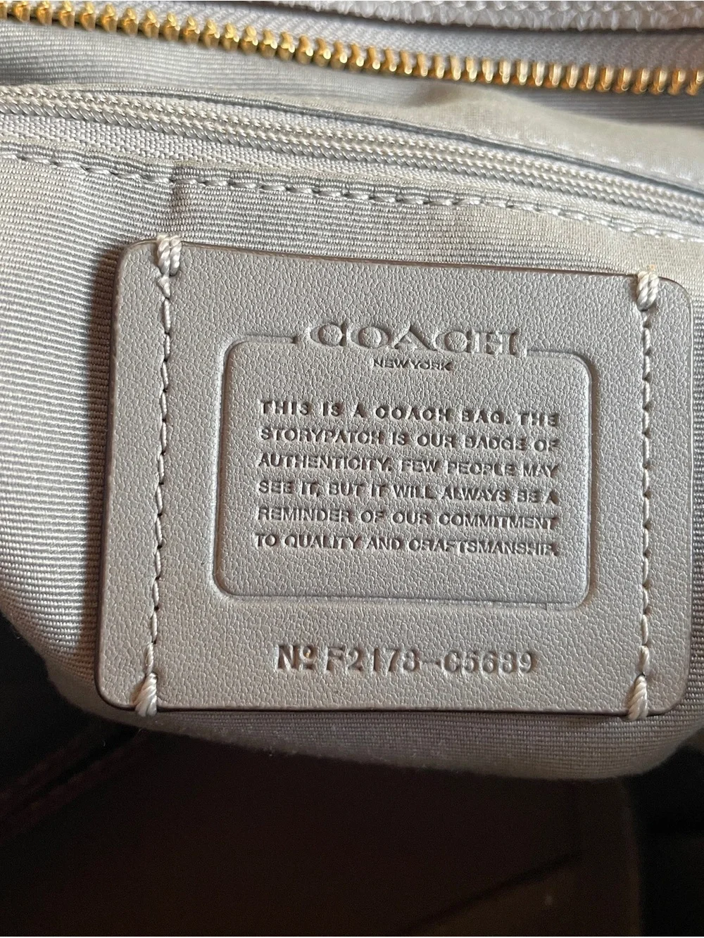 Coach Light Gray Leather with Suede Carryall Tote with Gold Hardware